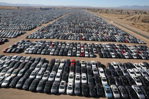 There are more than 350 thousand diesel cars on the huge parking lots of Volkswagen and AUDI